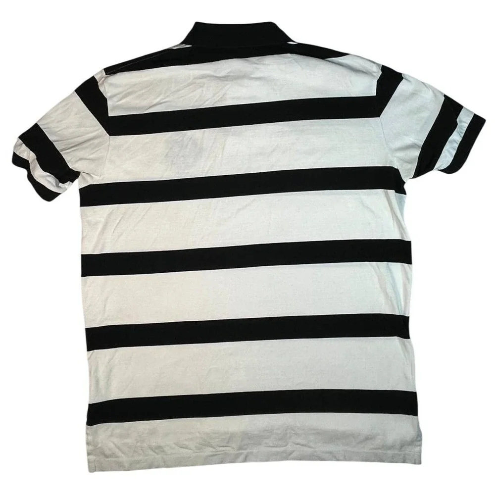 VTG Style Ralph Lauren Polo Shirt‎ Navy/White Stripe XL Embroidered Crest Polo